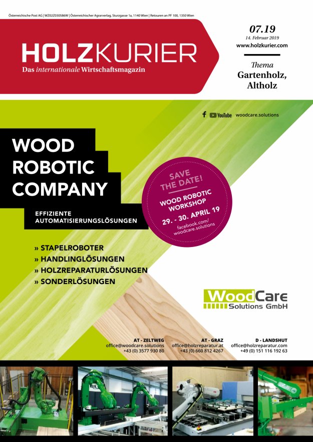 Holzkurier Digital Nr. 07.2019 Holzkurier Digital Nr. 07.2019