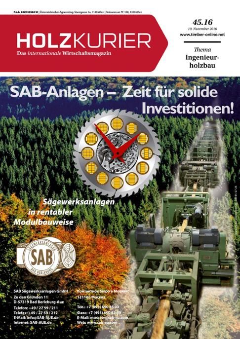 Holzkurier Digital Nr. 45.2016 Holzkurier Digital Nr. 45.2016