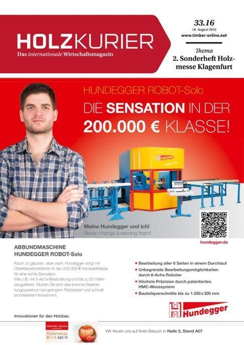 Holzkurier Digital Nr. 33.2016 Holzkurier Digital Nr. 33.2016