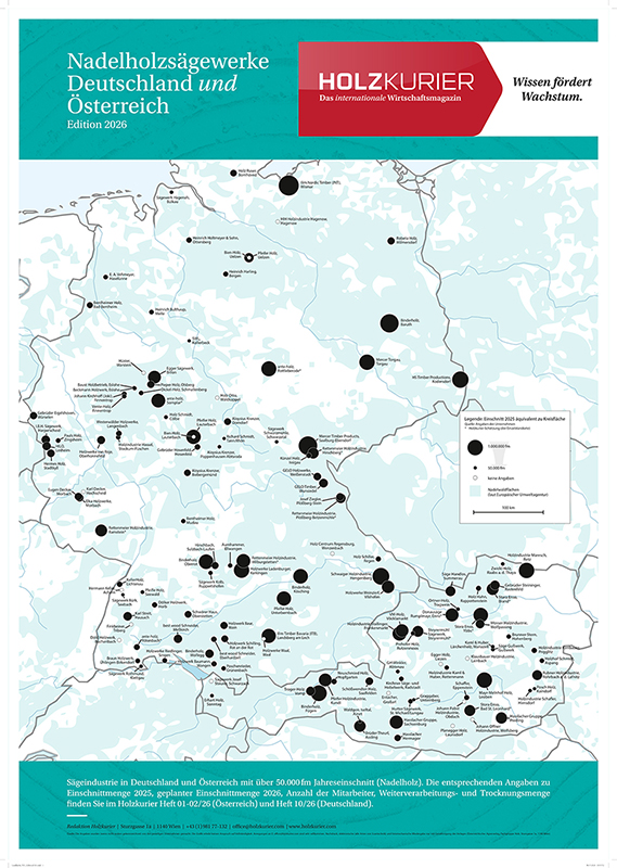 Produktionskarte Nadelholzsägewerke Produktionskarte Nadelholzsägewerke